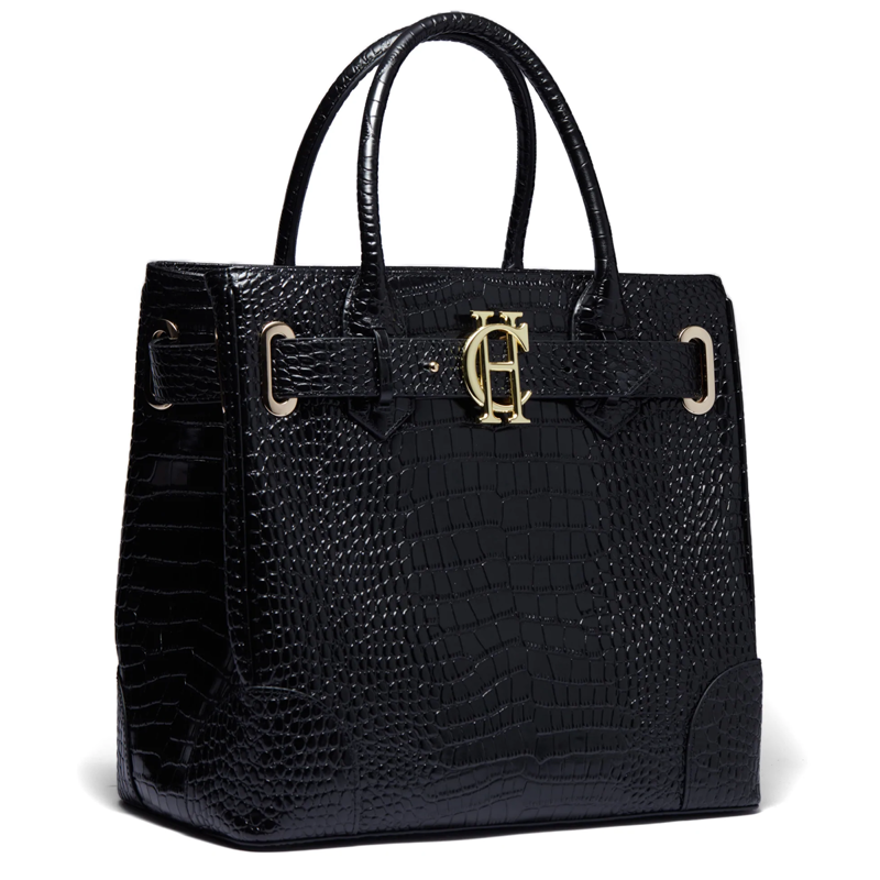 Holland Cooper The Brompton Tote - Black Croc-1